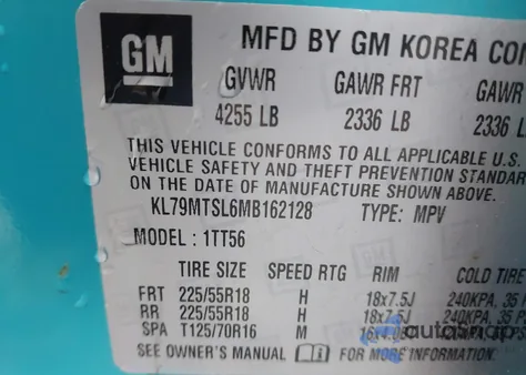 2021 Chevrolet Trailblazer Fwd Rs z USA, uszkodzony, nr VIN KL79MTSL6MB162128